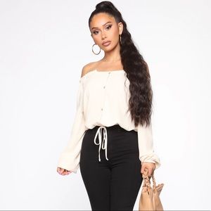 NWT Fashion Nova Blouse - Cream